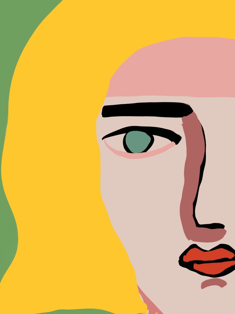 Closeup face blonde