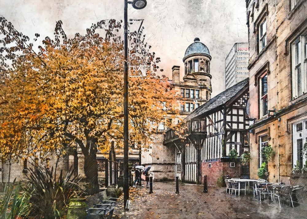 Manchester City England  Watercolor Art  (9)