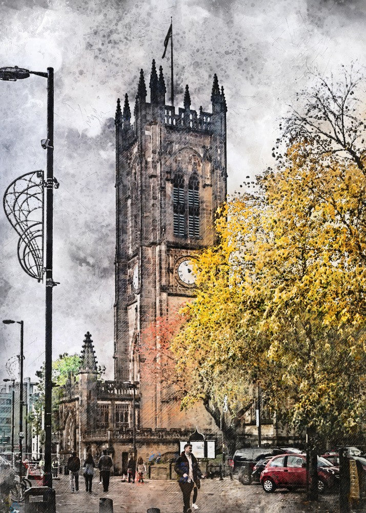 Manchester City England  Watercolor Art  (17)