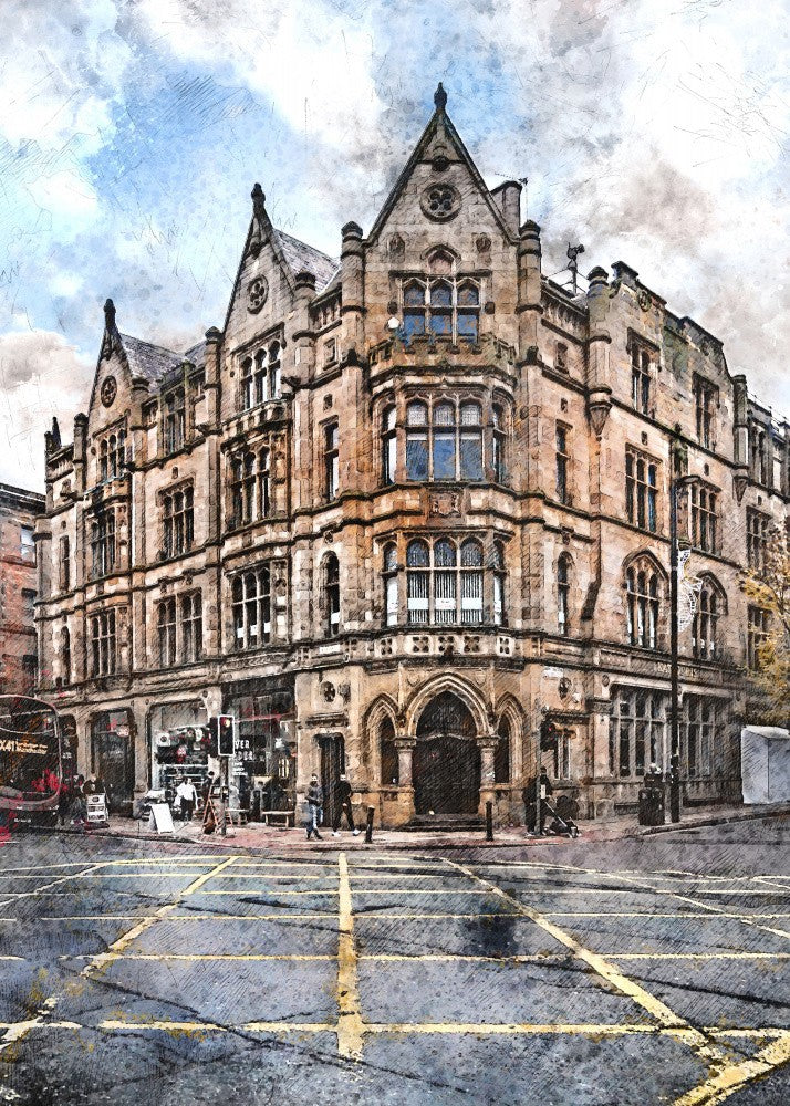 Manchester City England  Watercolor Art  (19)