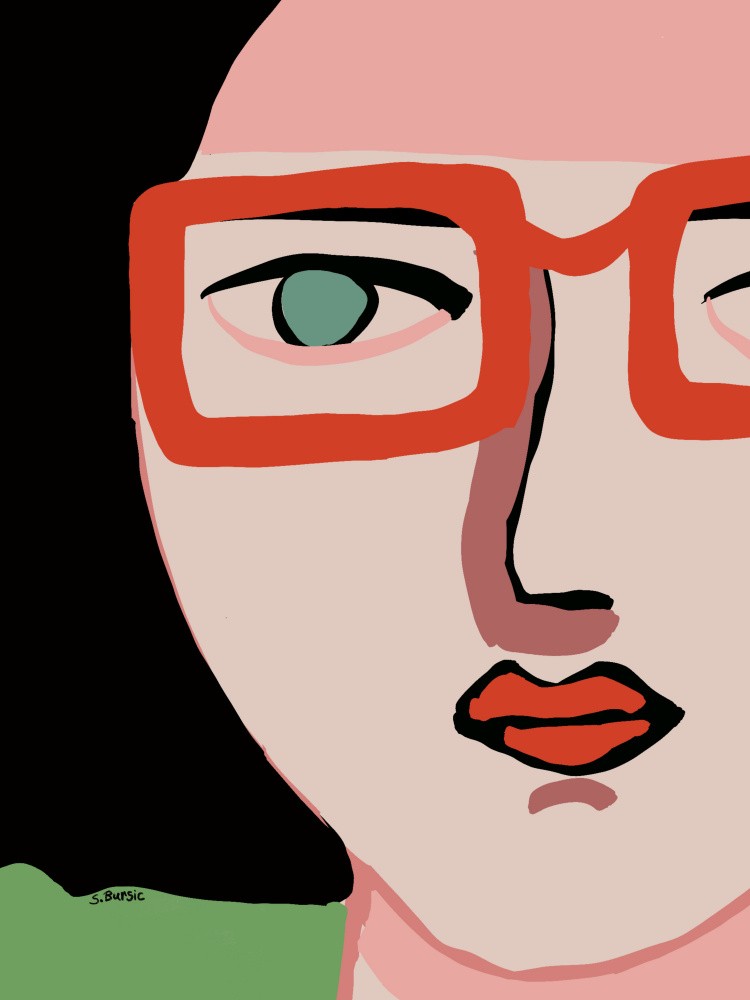 Lady with red glasses