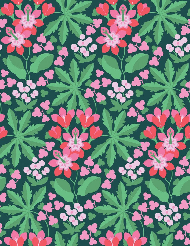 Bright Tropical Floral Composition Green Summer Mood