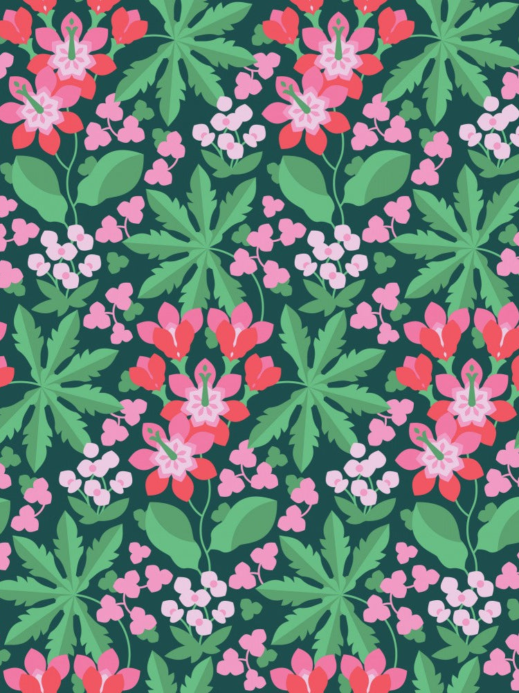 Bright Tropical Floral Composition Green Summer Mood