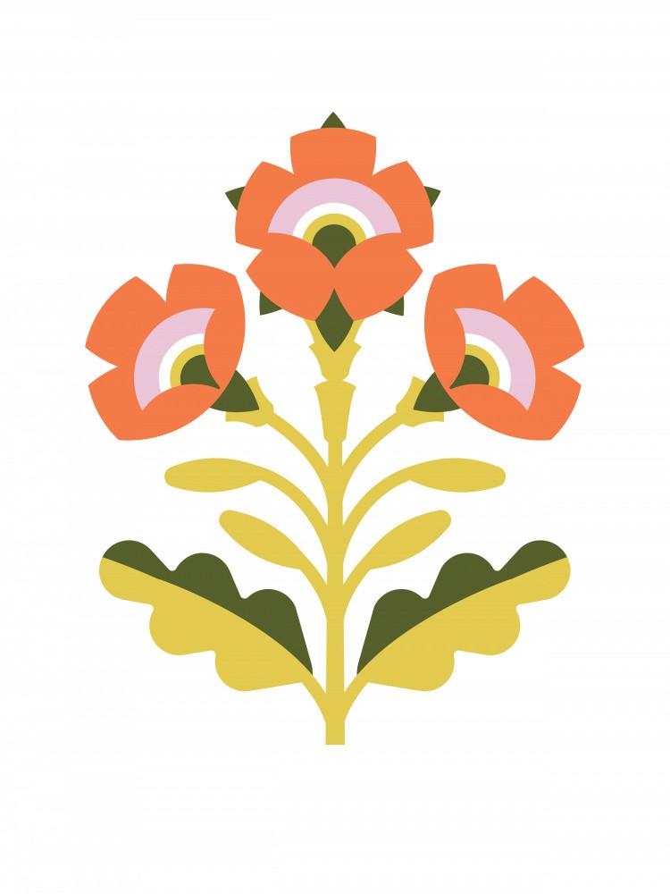 Hey Pretty Flower - Minimalistische Illustration Vektor Sommerinspiration