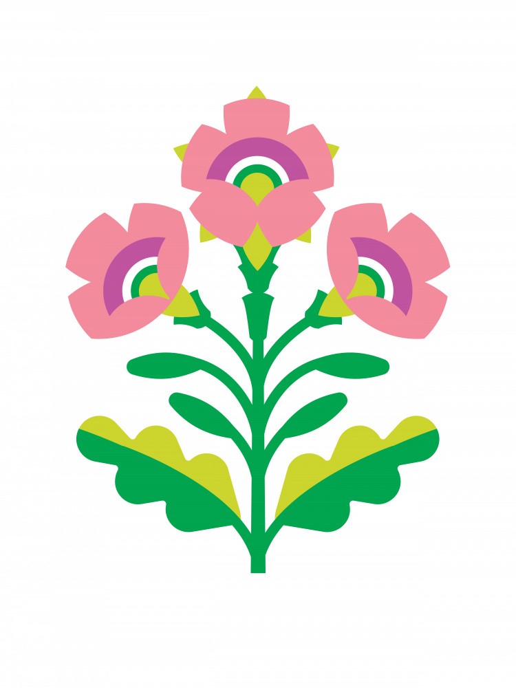 Hey Pretty Flower - Minimalistische Illustration Vektor Sommerinspiration