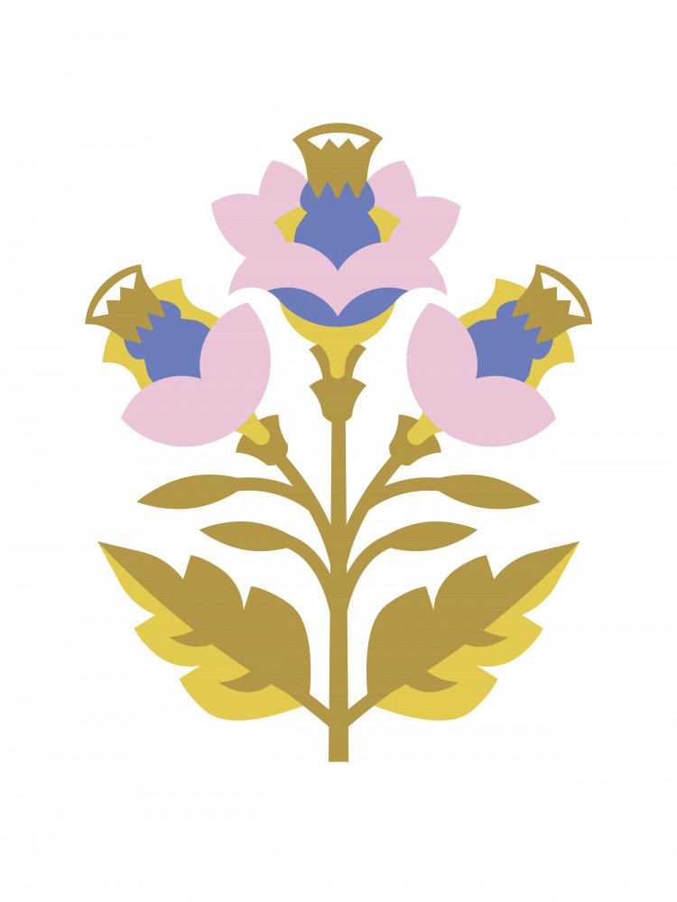 Volkskunst-Illustration - Rosa Harmonie Vektor Floral