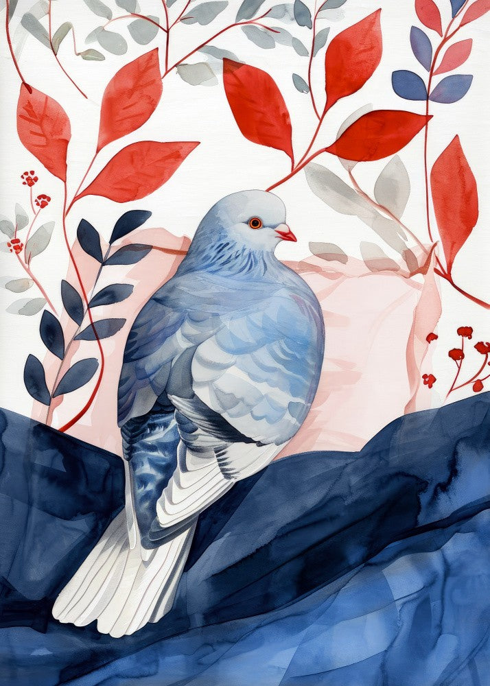 Animal Watercolor Art Bird Dove Pigeon 4