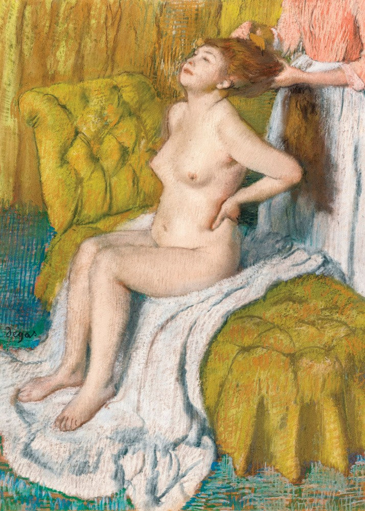 Dame nue montrant sa poitrine