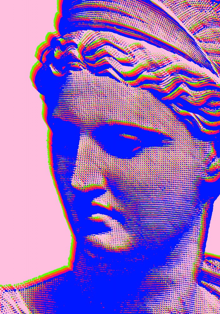 Vibrant Glitch Bust