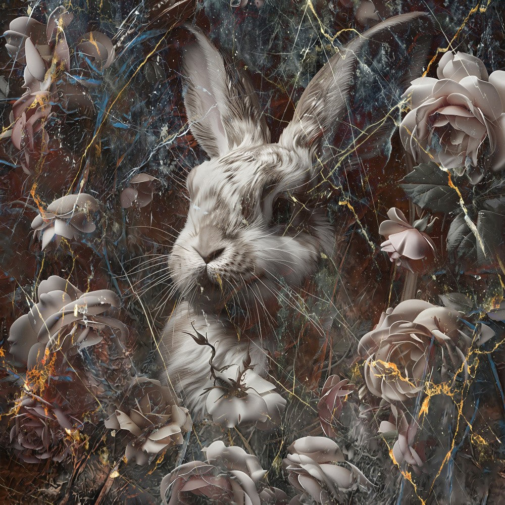 Bunny Vintage Art Illustration Wallart 1