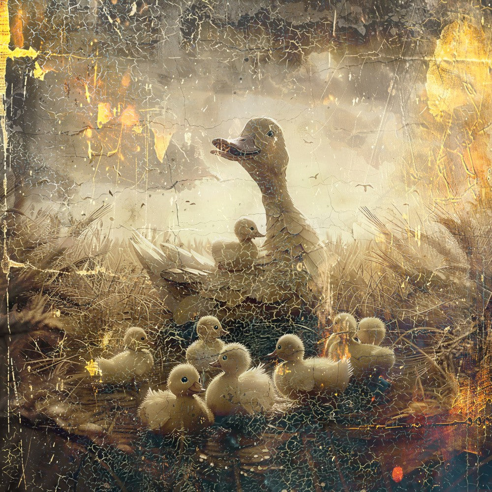 Duck Animal Vintage Art Illustration Wallart 03