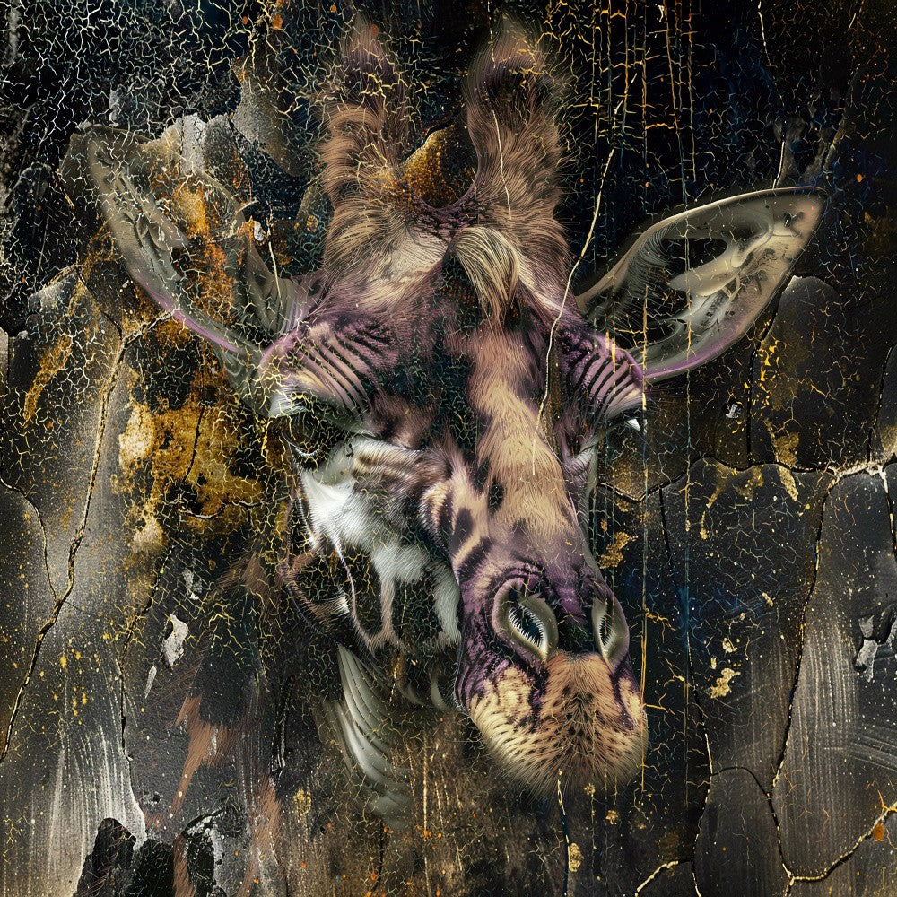 Giraffe Animal Vintage Art Illustration Wallart 01