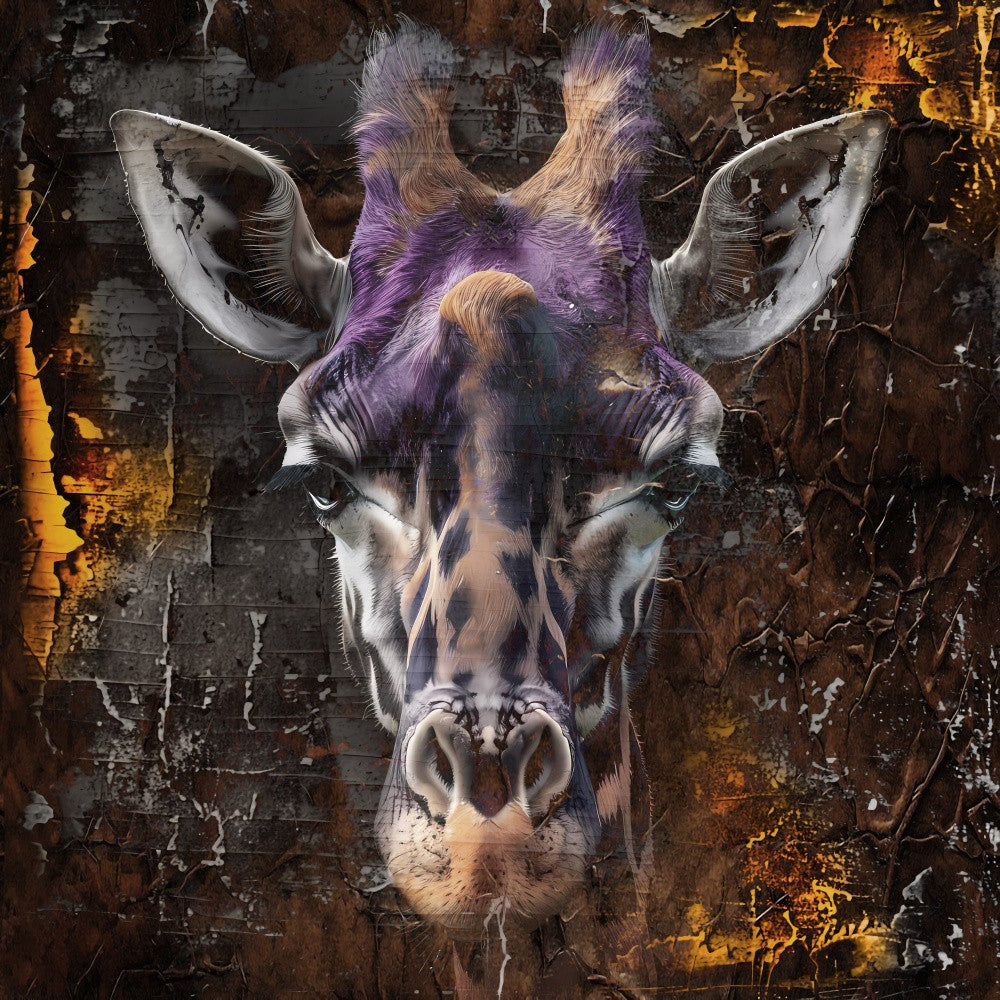 Giraffe Animal Vintage Art Illustration Wallart 02