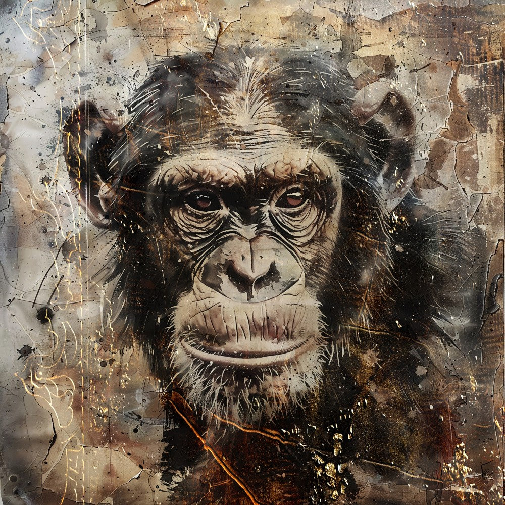 Monkey Animal Vintage Art Illustration Wallart 01