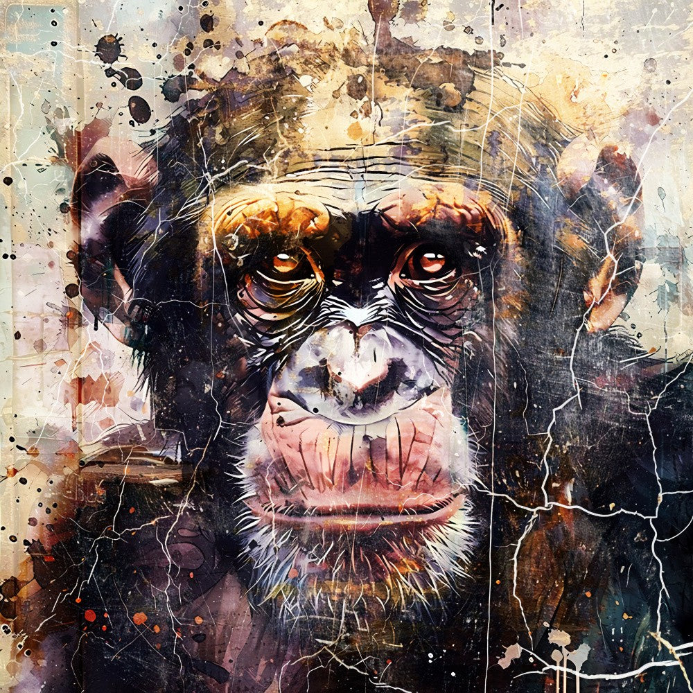 Monkey Animal Vintage Art Illustration Wallart 02