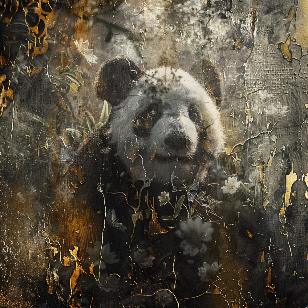 Panda Animal Vintage Art Illustration Wallart 2