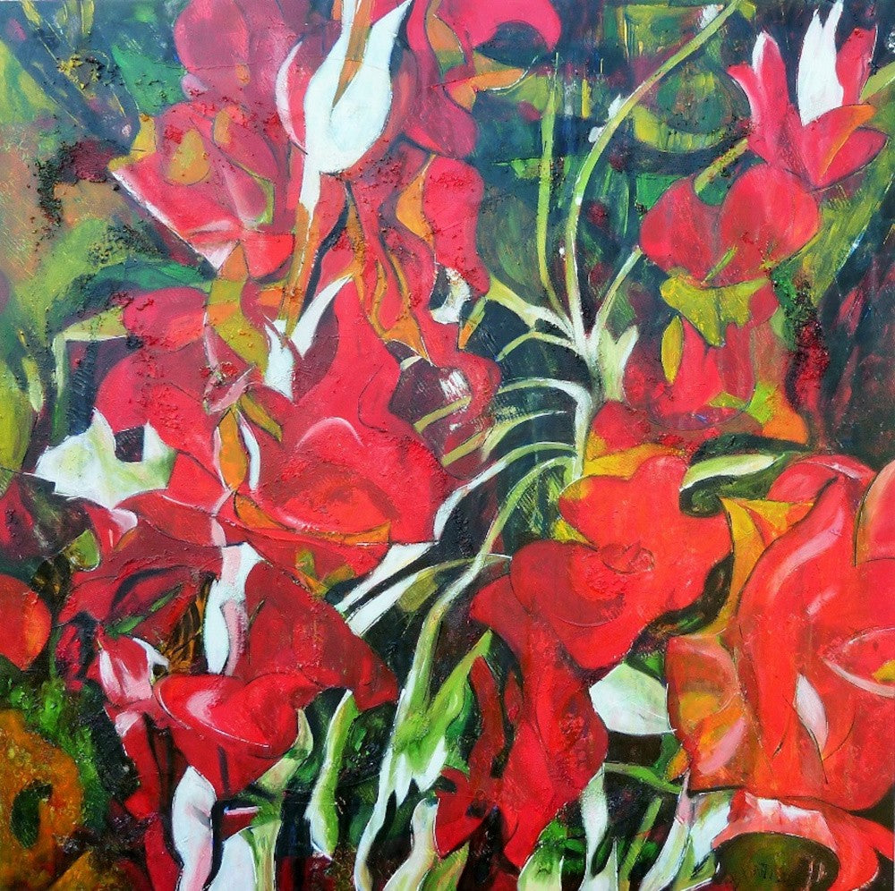  Anévrisme 100  X 100 X  4 Cm Huile Sur Toile 2021 Red.