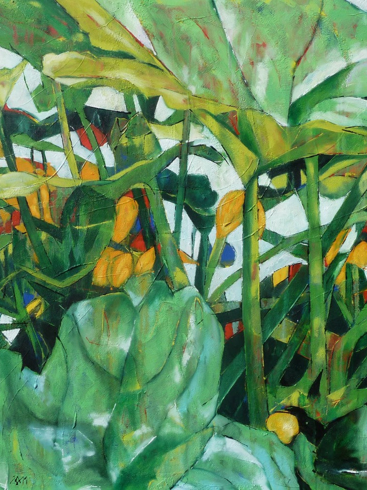 Green Boudha, Huile Sur Toile, 100 X 100 Cm, Malacots 2011 Redimensionner