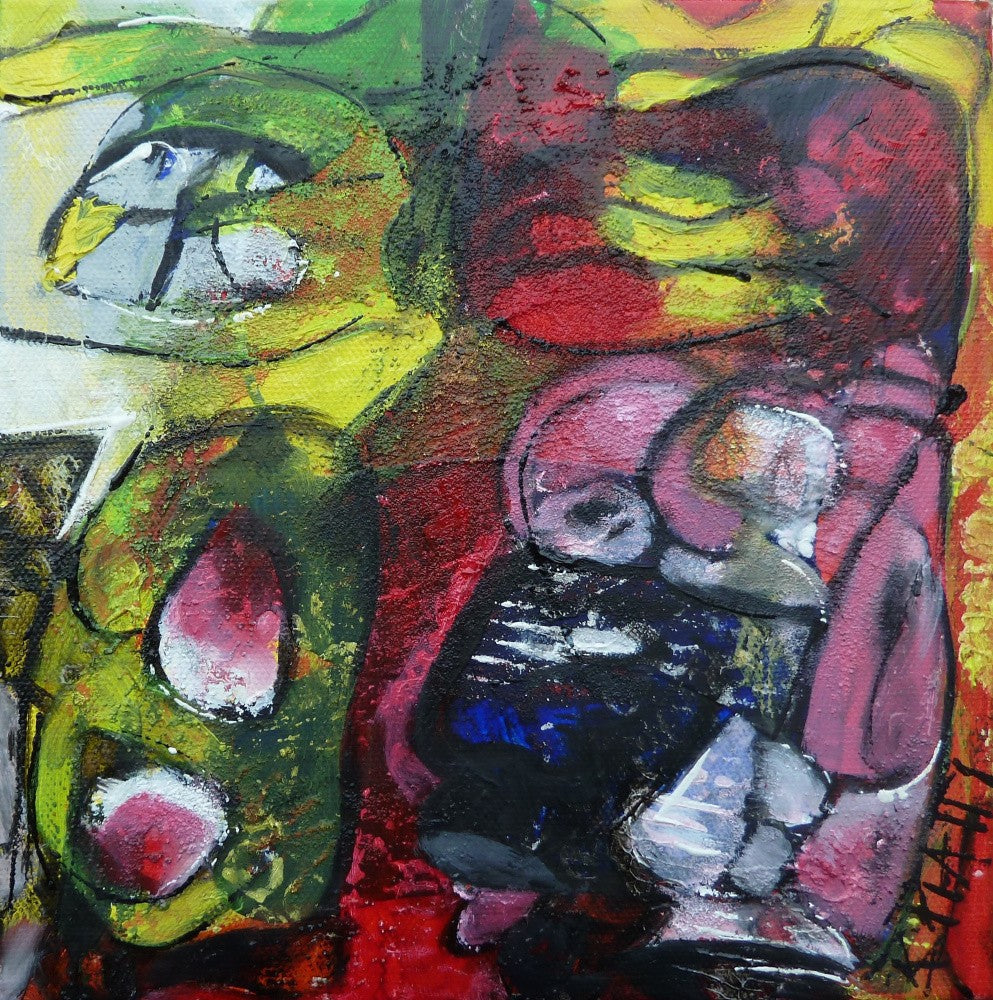 La Chèvre 20 X 20 Cm Huile Sur Toile