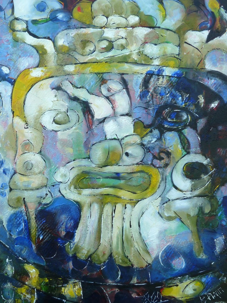 Aquarius  50 X  50 Cm Huile Sur Toile 2020