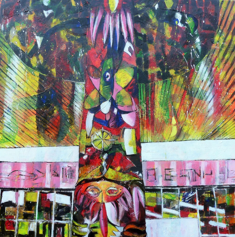 El Profesor 80  X 80 Cm Huile Sur Toile 2020