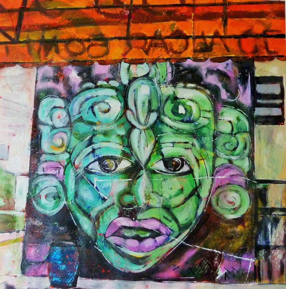  Pachamama, Streetart Playa Del Carmen 50 X 50 Cm Huile Sur Toile 2020