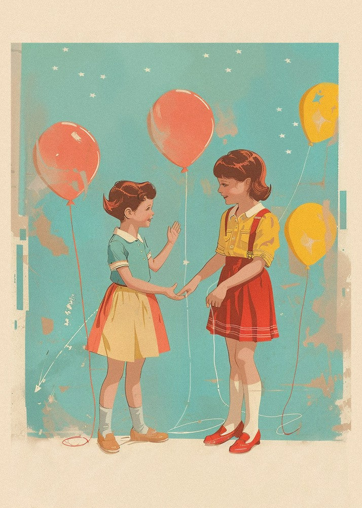 Retro kids at party