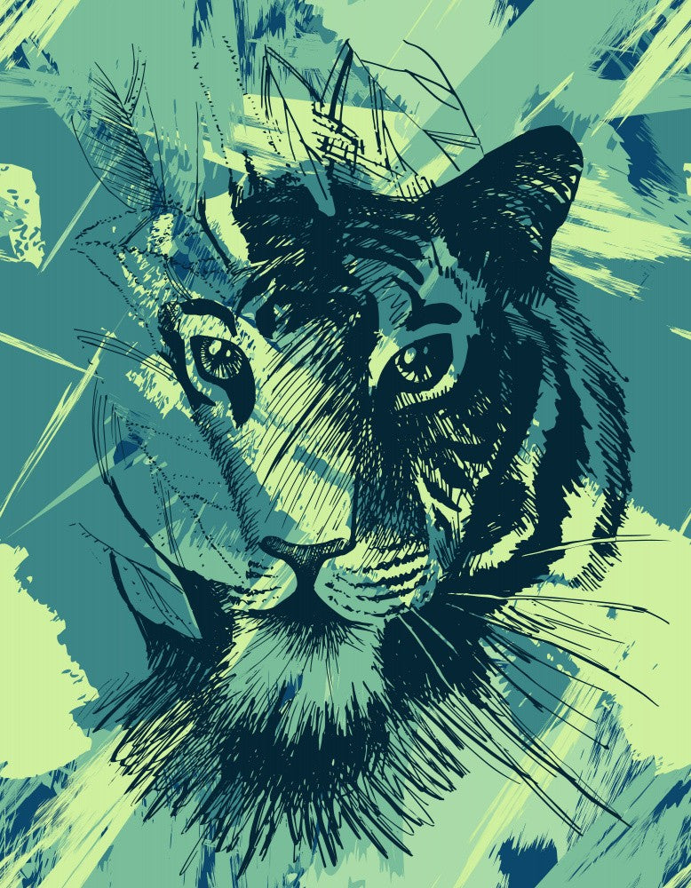 Wild Tiger In Tropical Forest