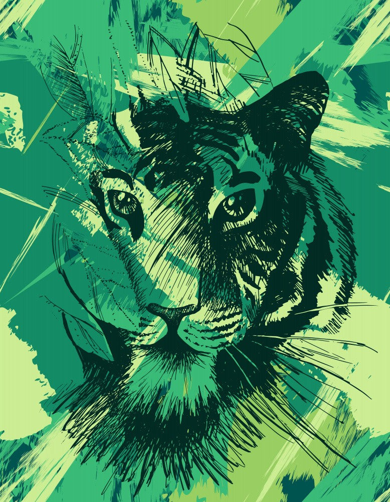 Wild Tiger In Tropical Forest