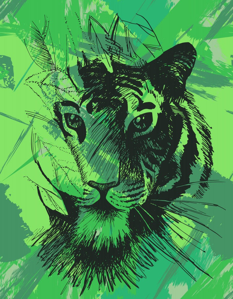 Wild Tiger In Tropical Forest