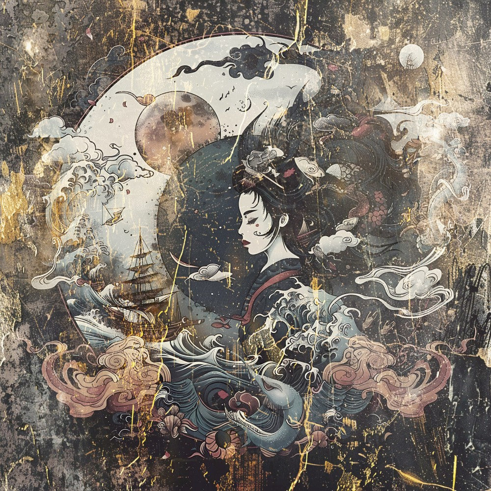 Japan Ink Art Illustration Wallart 25