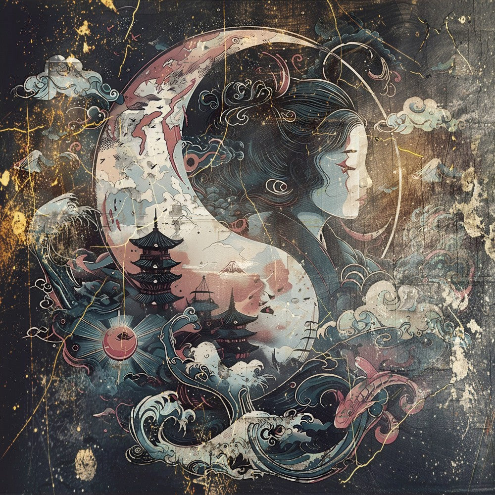 Japan Ink Art Illustration Wallart 26