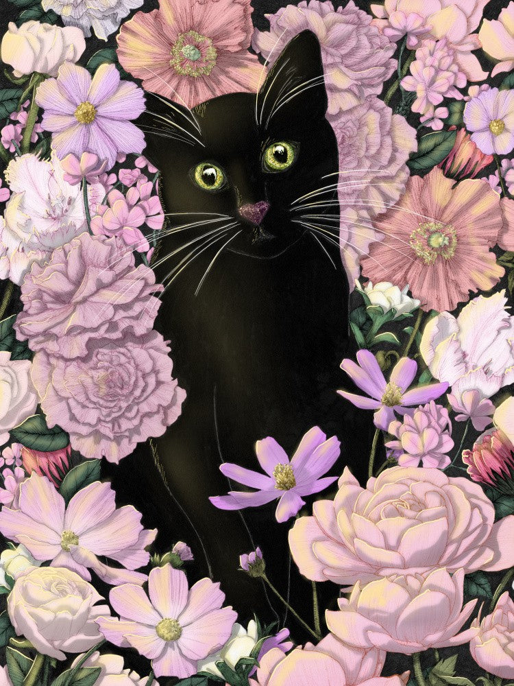 Garden Cat Pink Original