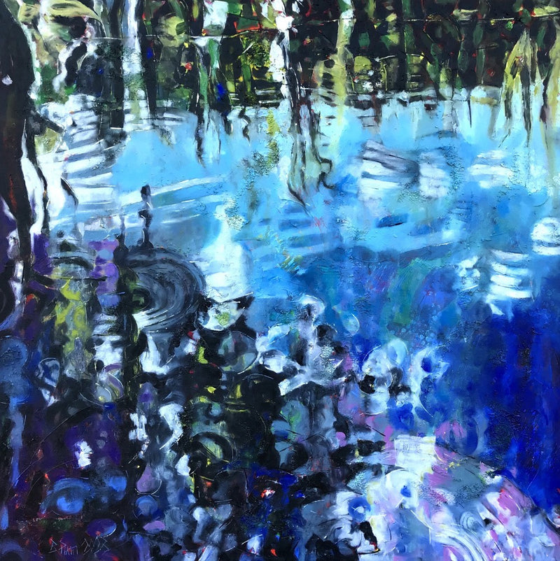"Louisiana Swamp" 100 X 100 Cm Huile Sur Toile 2023 Copie