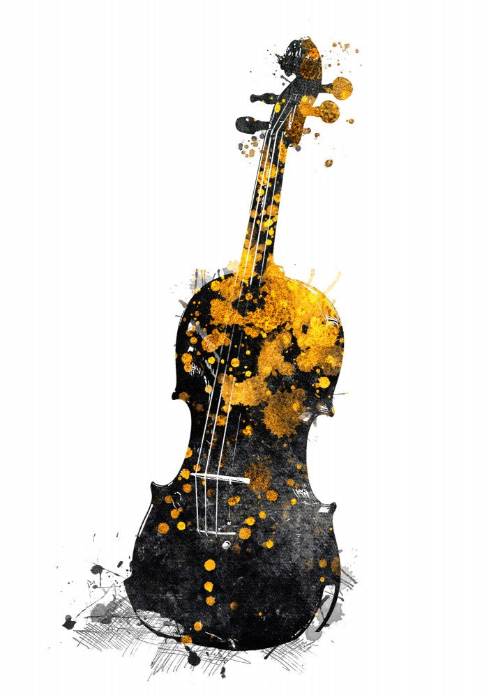Black and Gold Music Art Double Bass2