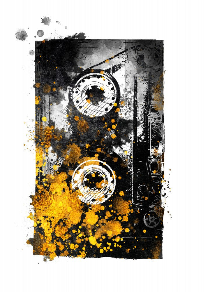 Black and Gold Music Art Music Tape