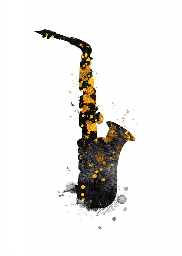 Black and Gold Music Art Saxophone