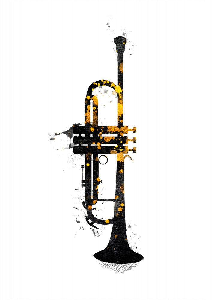 Black and Gold Music Art Trumpet