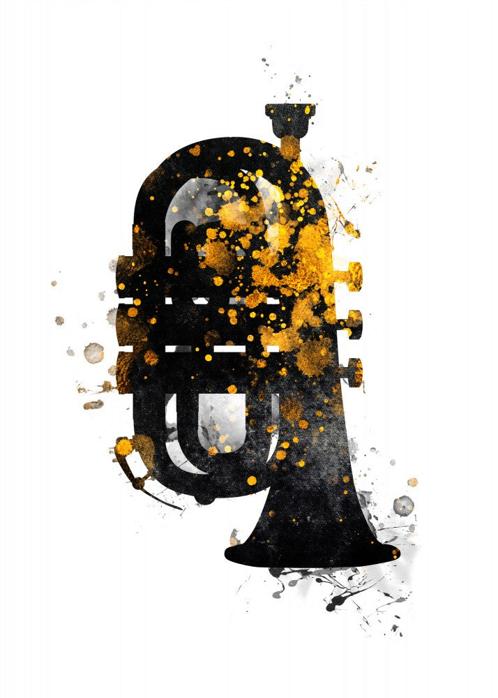 Black and Gold Music Art Tuba