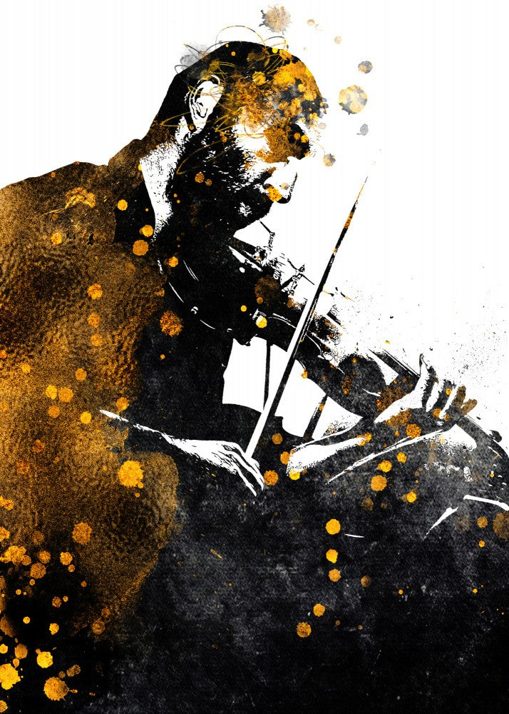 Black and Gold Music Art Violin2