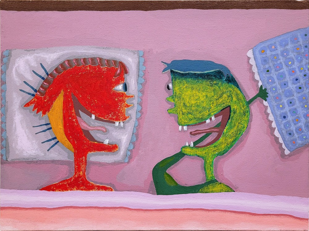 Pillow Talk (Red and Green Couple)