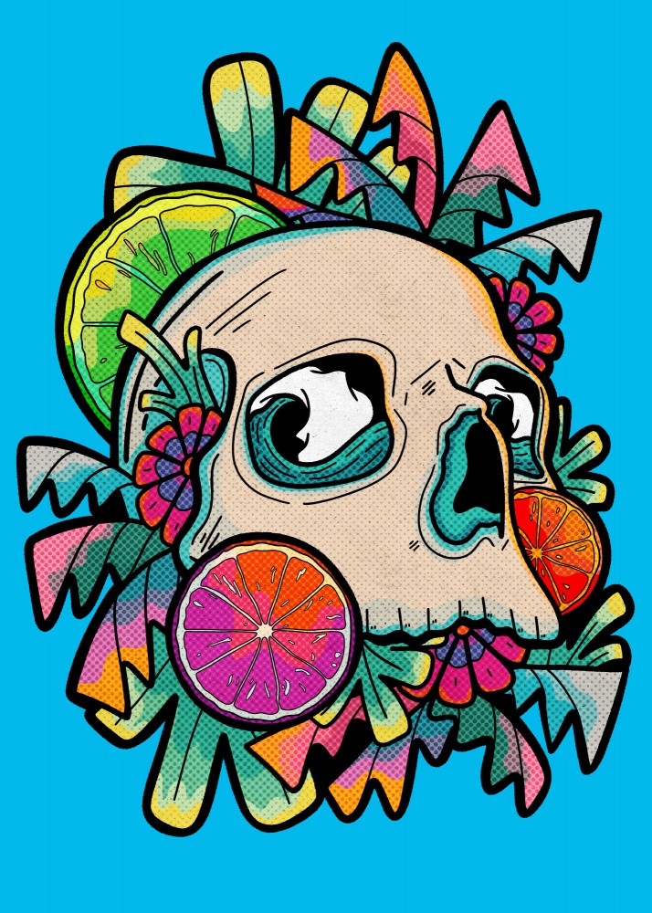 Summer Fruit Skull