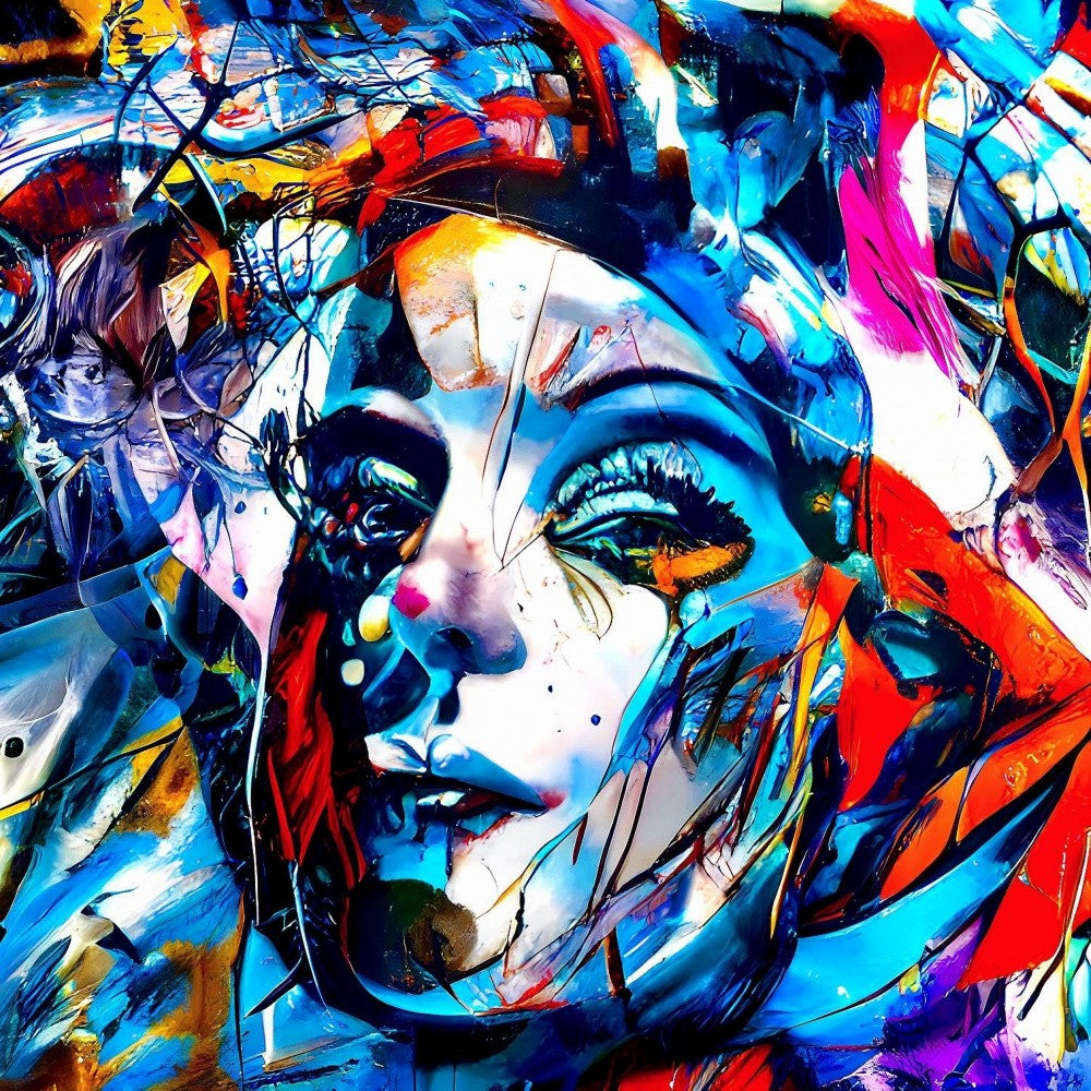 A Digital Portrait of Love, Captured in Abstract Hues and Vivid Strokes
