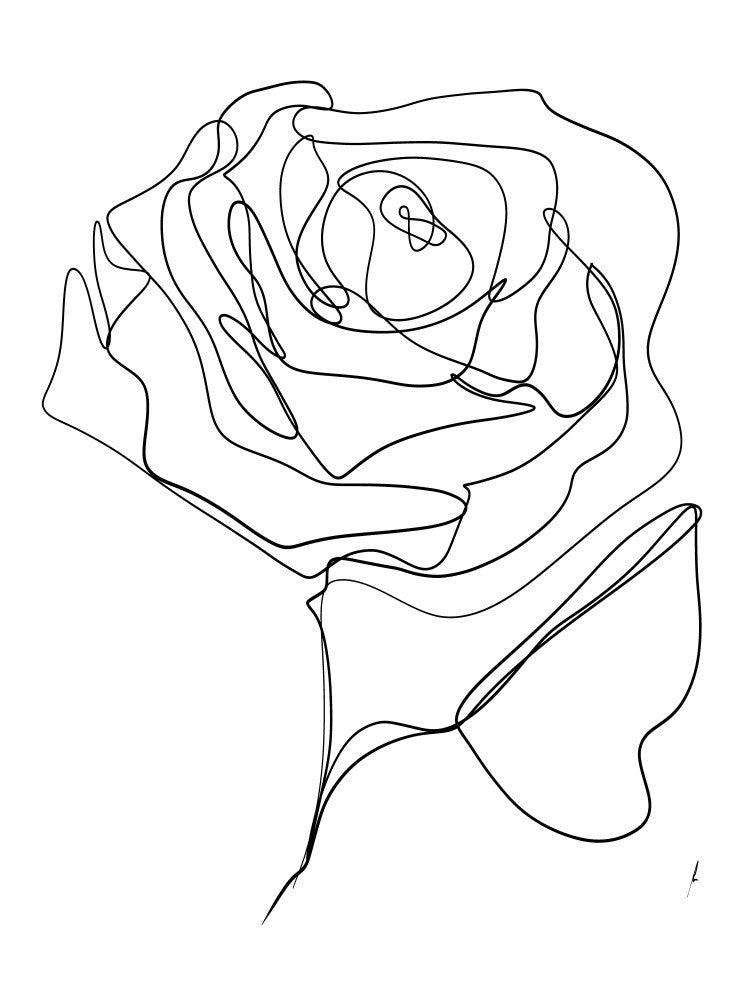ROSE ONE-LINE DRAWING