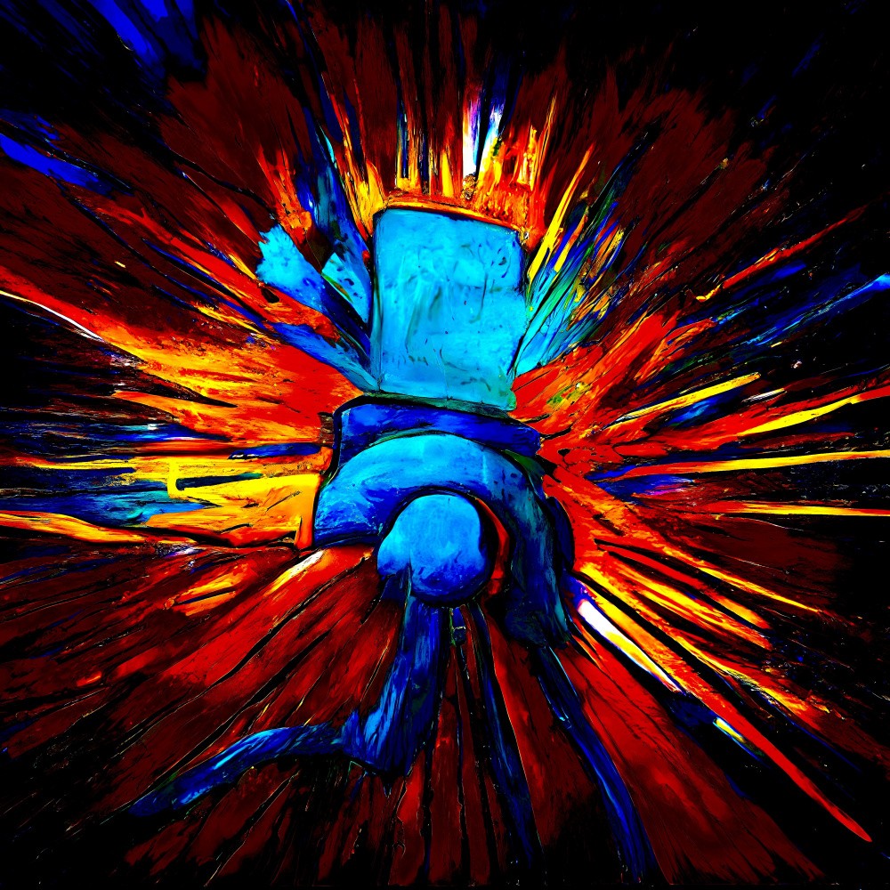 Abstract Expression of Love: A Digital Painting of Vivid Colors and Energetic Lines