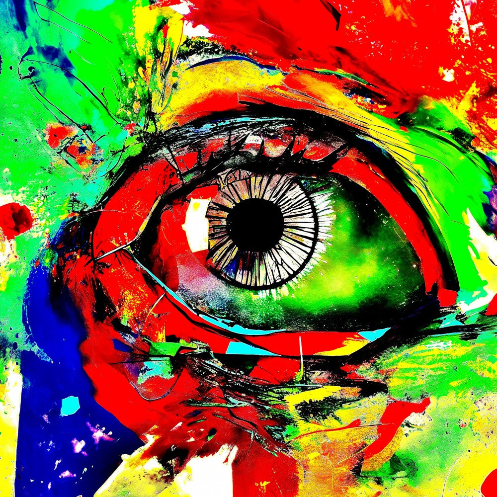 Abstract Expressionist Eye Gazing Into the Kaleidoscope of Reality