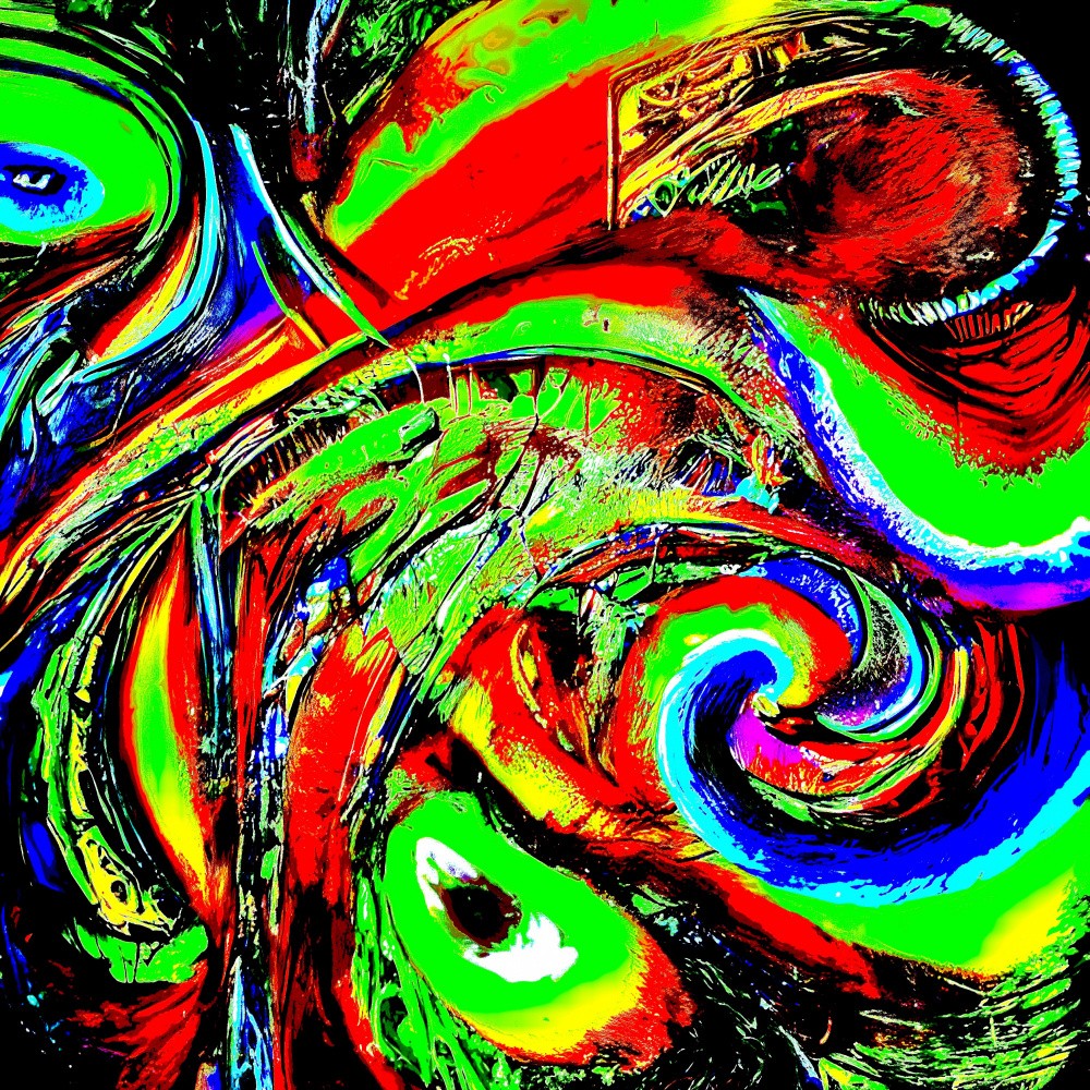 Vibrant Swirls of Abstract Expressionism in a Digital Canvas