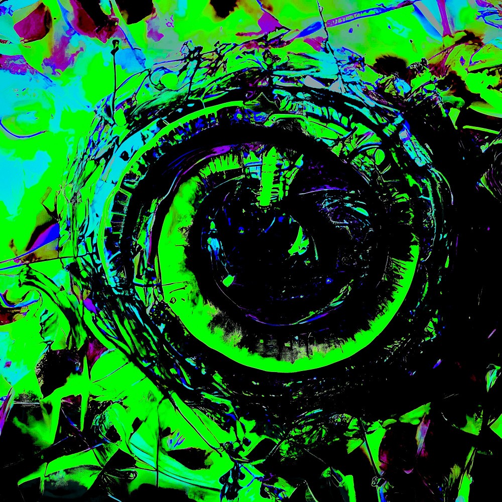 Digital dreamscapes: a psychedelic spiral of green and black