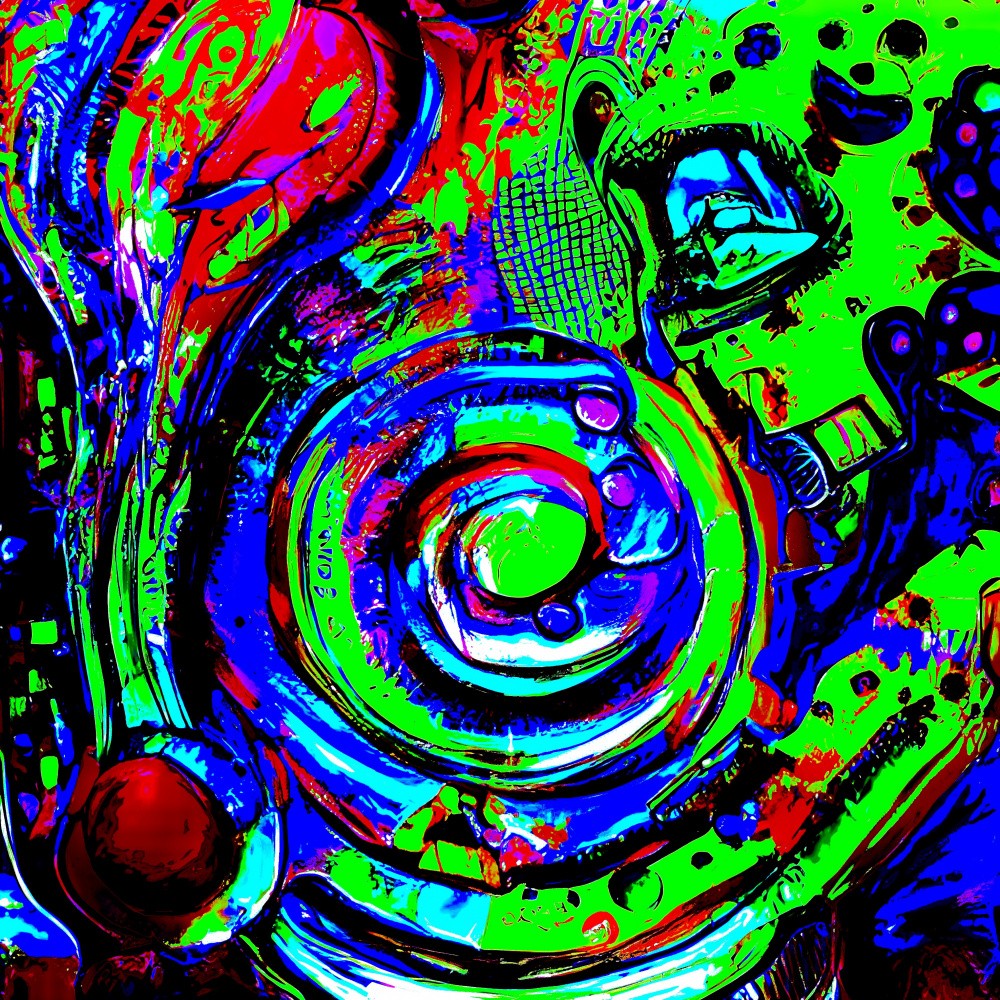 Digital dreamscape: a whirlwind of vibrant colors and abstract patterns