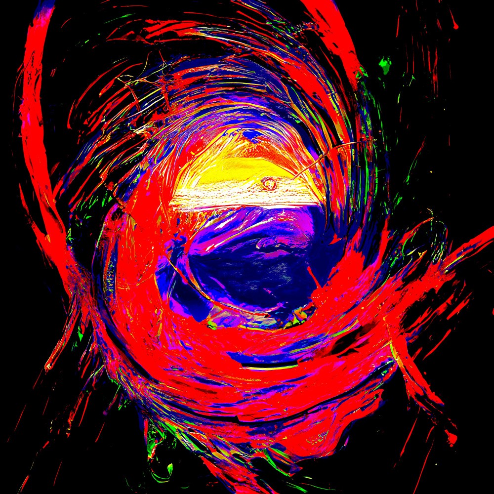 Digital dreamscape: a vortex of red and yellow hues